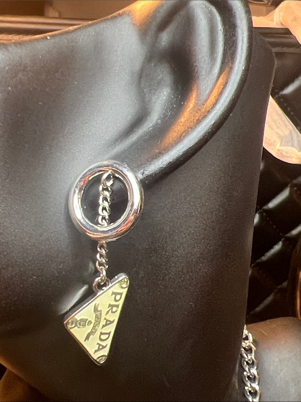 Silver-Tone Triangle Drop Earrings